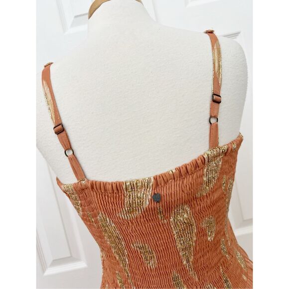 Z&L Europe Womens Mauve Pink Sophia Paisley Print Smocked Maxi Dress Size Medium - Picture 5 of 7